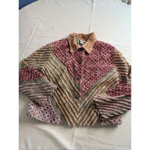 Sandy Starkman Boho Abstract Art To Wear Coat Jacket Size Medium